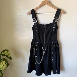 Hot Topic | Social Collision Black Grommet Buckle Dress